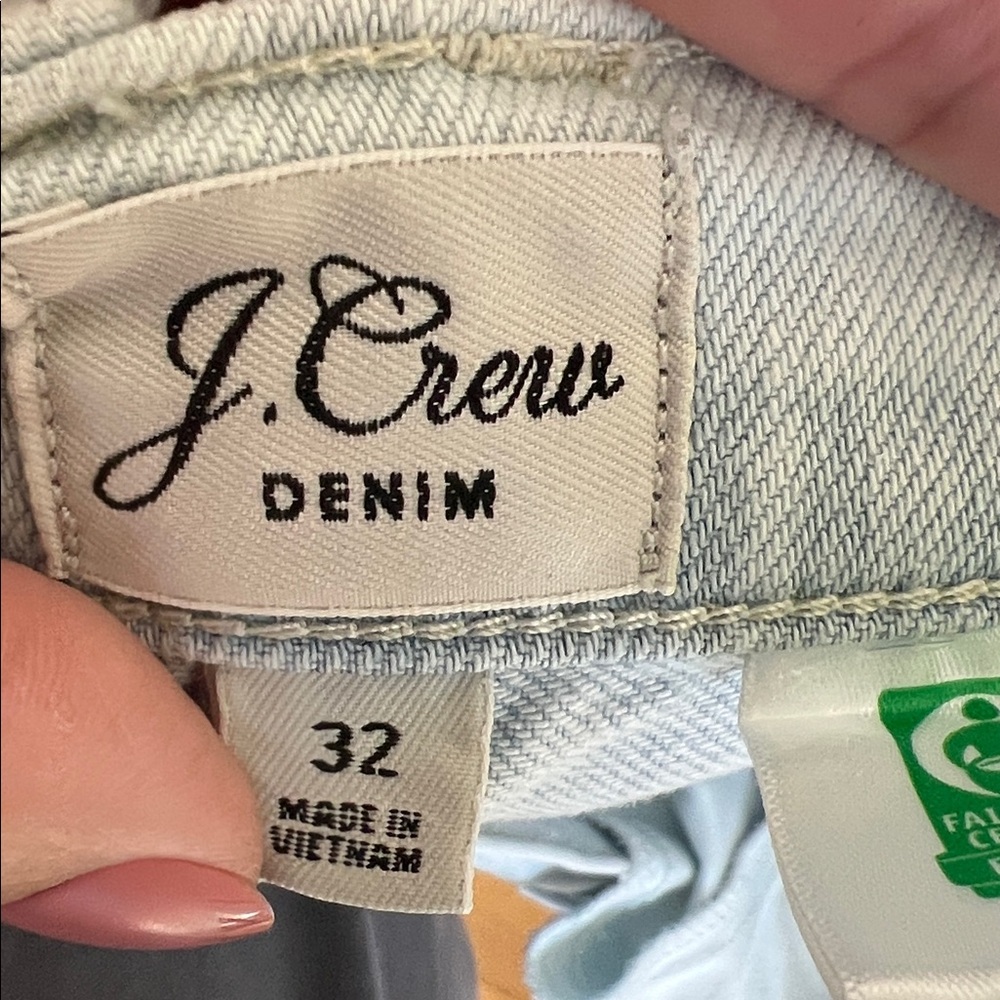 🕶️J.Crew Slim wide-leg jean Misty Surf light blue wash 12/14 sz 32 - Picture 7 of 10